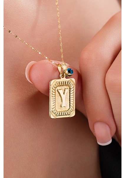 14 Ayar Altın Vintage Y Harfli Kolye fiyatları