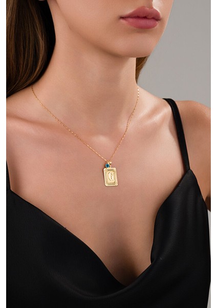 14 Ayar Altın Vintage G Harfli Kolye