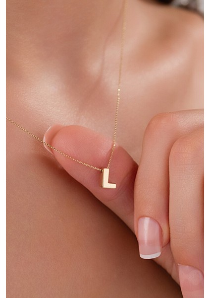 14 Ayar Altın 3 Boyutlu L Harfli Kolye fiyatları