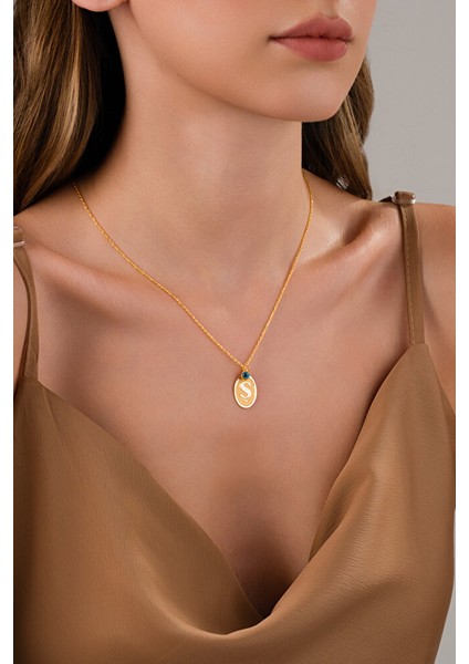 14 Ayar Altın Ş Harfli Kolye