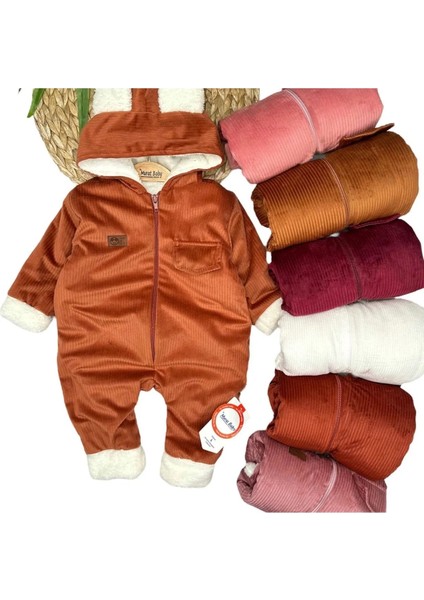 Peluşlu Kadife Bebek Tulum – 6-24 Ay