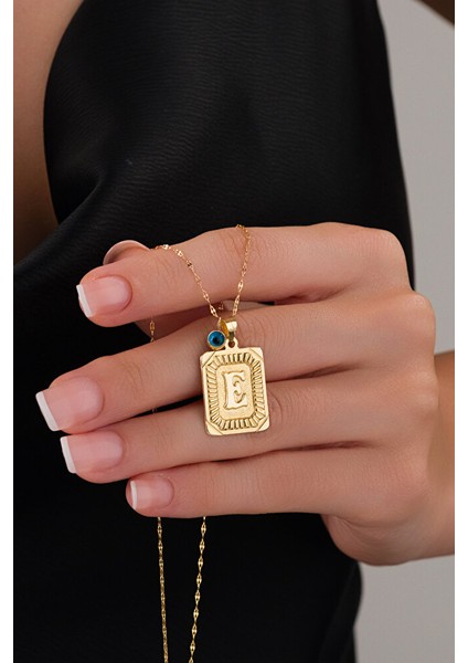 14 Ayar Altın Vintage E Harfli Kolye modelleri