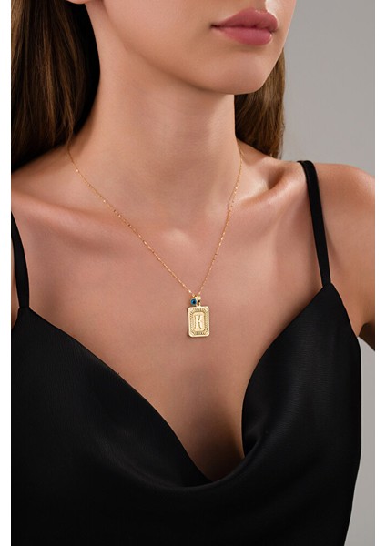 14 Ayar Altın Vintage K Harfli Kolye