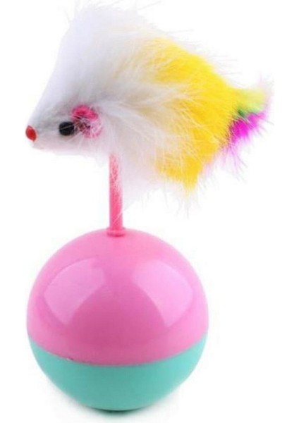 Kedi Oyun Topu Tüylü Fareli Hacı Yatmaz Eğitici Yavru Kedi Fare Kovalama Oyuncağı (5067) fiyatları