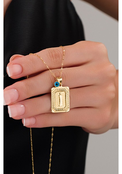 14 Ayar Altın Vintage I Harfli Kolye modelleri