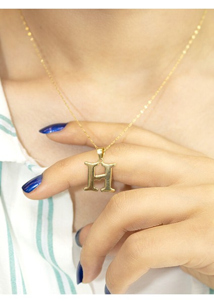 14 Ayar Altın Şirin H Harfli Kolye fırsatları