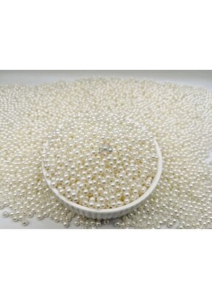 4 mm Kaplama Plastik Krem Inci 765 Adet Delikli Boncuk Takı Yapımı Bead (25 Gram) fiyatları