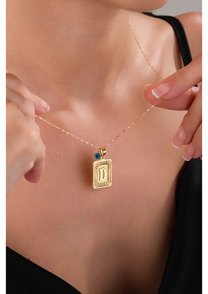 14 Ayar Altın Vintage D Harfli Kolye modelleri