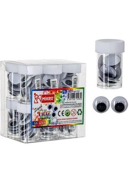 Mikro Oynar Siyah Göz GG-1210-3G Büyük 12 Tüp Kutu