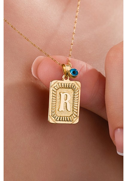 14 Ayar Altın Vintage R Harfli Kolye fiyatları
