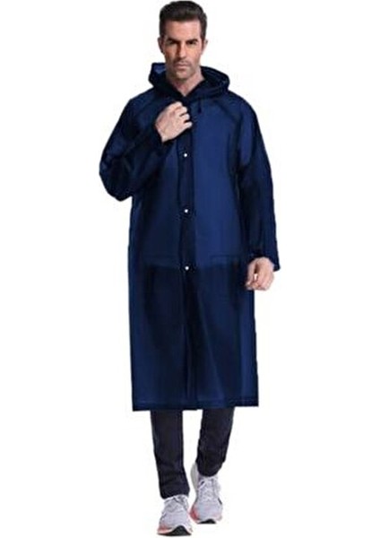 Kadın Erkek Yağmurluk Kapüşonlu Çıtçıtlı Eva Sarı Yağmurluk