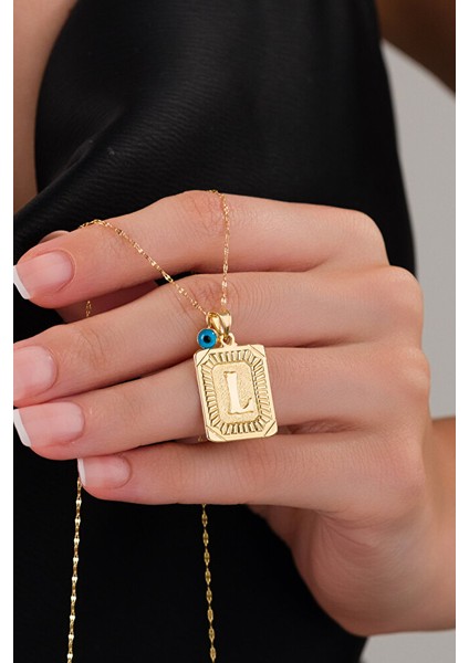 14 Ayar Altın Vintage L Harfli Kolye modelleri