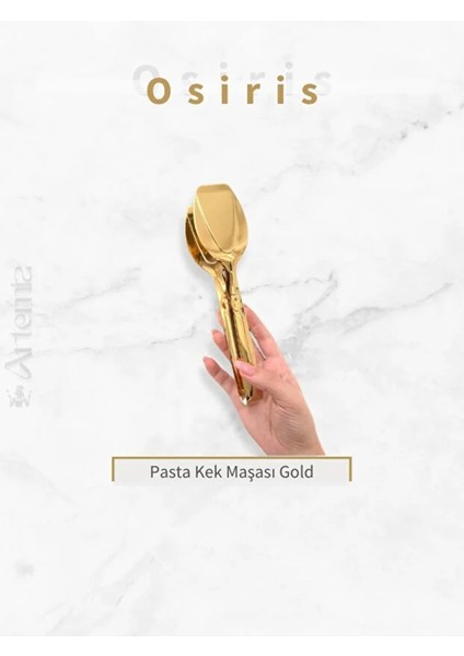 Osiris Model Titanyum Gold 1 Adet Servis Sunum Salata Maşası