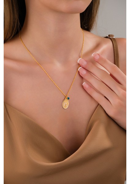 14 Ayar Altın K Harfli Kolye