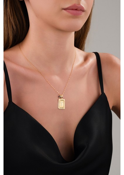 14 Ayar Altın Vintage T Harfli Kolye