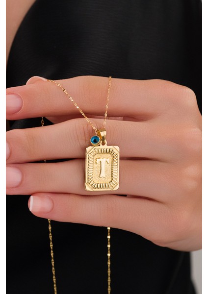 14 Ayar Altın Vintage T Harfli Kolye modelleri