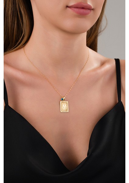 14 Ayar Altın Vintage M Harfli Kolye