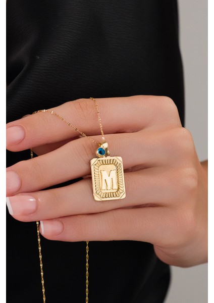 14 Ayar Altın Vintage M Harfli Kolye modelleri