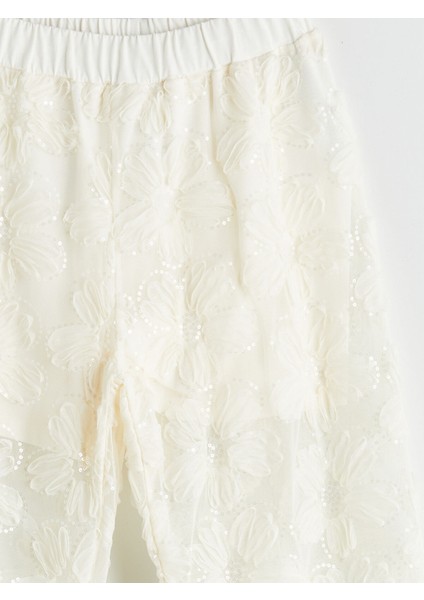 Yeni Sezon Beli Lastikli Çiçekli Kız Çocuk Pantolon modelleri