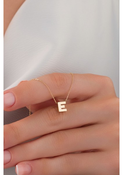 14 Ayar Altın 3 Boyutlu E Harfli Kolye fiyatları