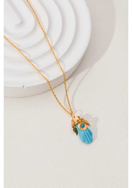 14 Ayar Altın Fatma Ana Eli Kolye modelleri