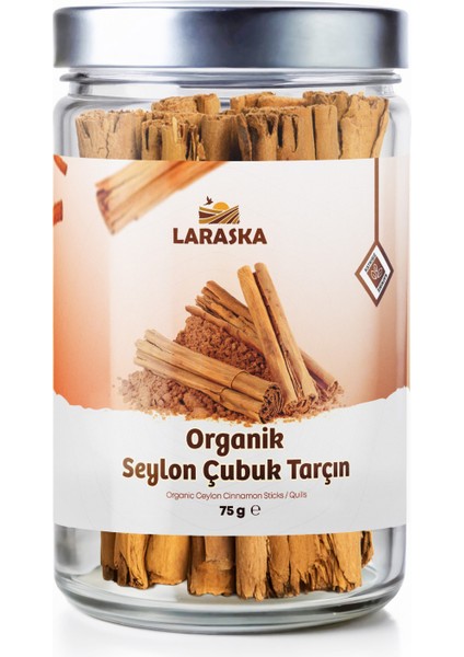 Organik Seylon - Seylan Çubuk Tarçın 75G- Organic Ceylon Cinnamon Sticks 75G Cam