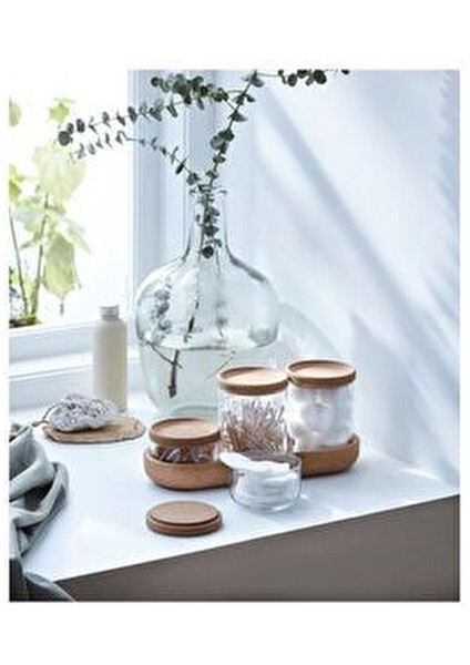 5'li Banyo Seti - Mantar Kapaklı Standlı Cam Banyo Düzenleme Seti fiyatları