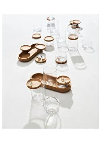 5'li Banyo Seti - Mantar Kapaklı Standlı Cam Banyo Düzenleme Seti fırsatları