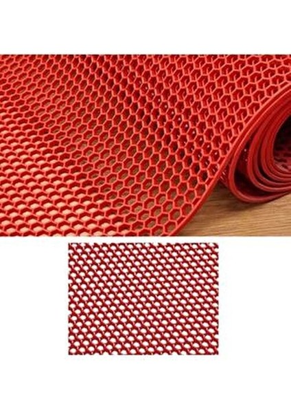Banyo Duş Z-Mat Paspas, Kaymaz Islak Zemin Paspası -Kırmızı - Eni: 90 cm x 1 mt