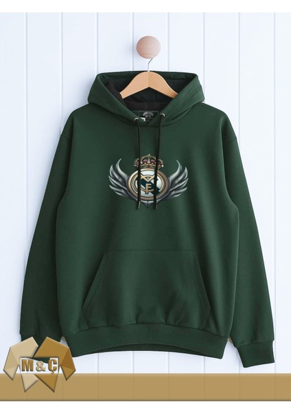 Erkek Kapşonlu Uzun Kollu Sweatshirt Mevsimlik 2 Ip Real Madrid Özel Tasarım Cepli Büyük Beden Hodie2