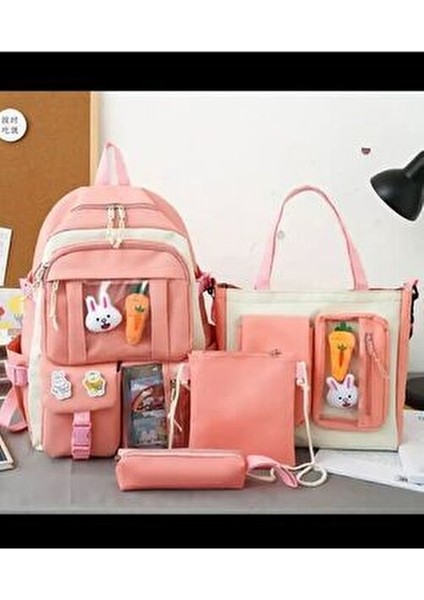 Kore Tarzı Okul Çanta Seti Ilk Okul ve Orta Okul