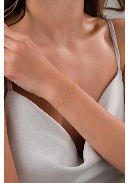 14 Ayar Altın Sarı Renkli Dorikalı Bileklik