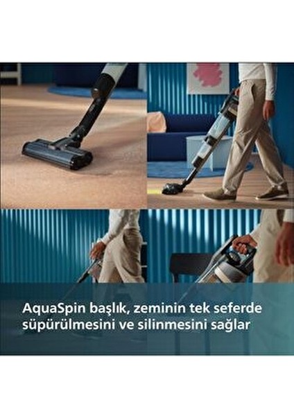 Aquatrio Islak & Kuru Temizlik Kablosuz Premium Dikey Süpürge 9000 Serisi, 180 M²'ye Kadar Temizlik indirimleri