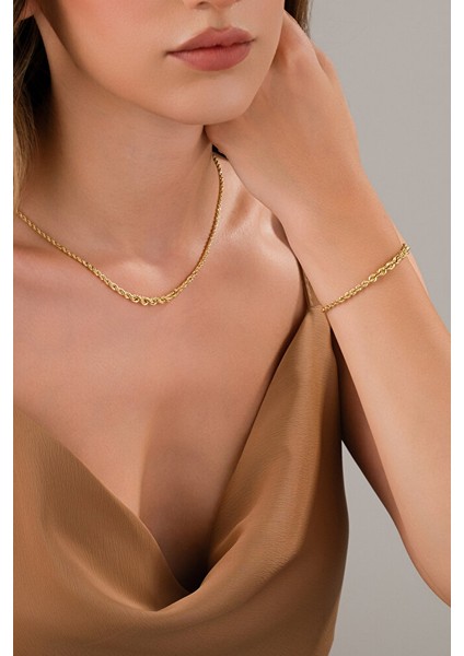 14 Ayar Altın Süzme Model Burgu Set Bileklik&kolye fiyatları