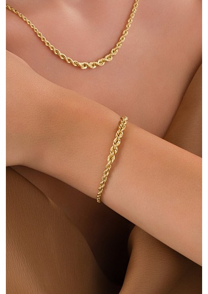 14 Ayar Altın Süzme Model Burgu Set Bileklik&kolye modelleri