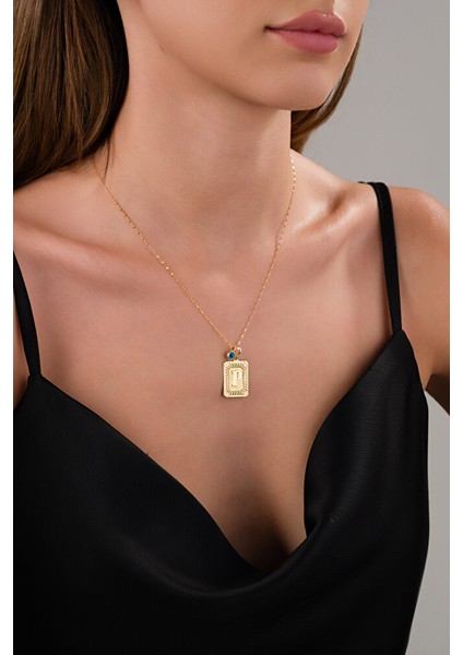 14 Ayar Altın Vintage P Harfli Kolye