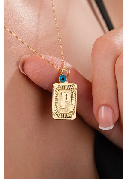 14 Ayar Altın Vintage P Harfli Kolye fiyatları