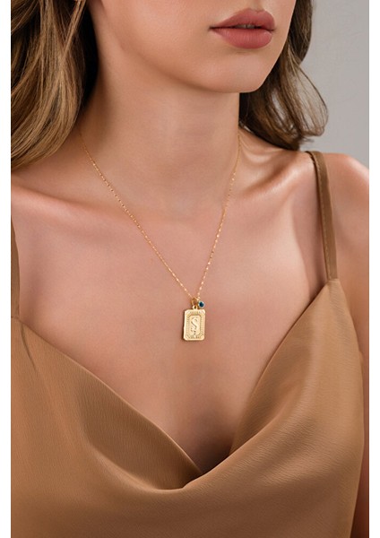 14 Ayar Altın Vintage Ş Harfli Kolye