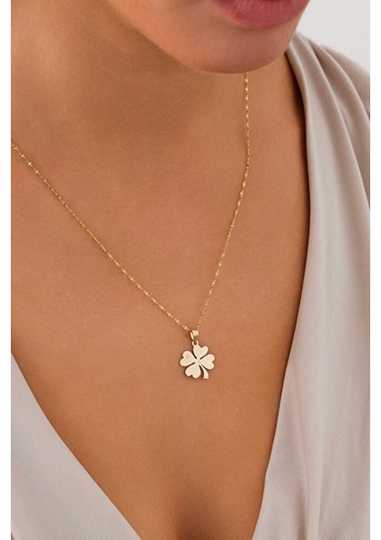 14 Ayar Altın Yonca Kolye fiyatları