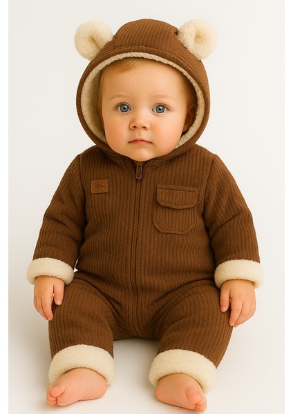 Peluşlu Kadife Bebek Tulum – 6-24 Ay