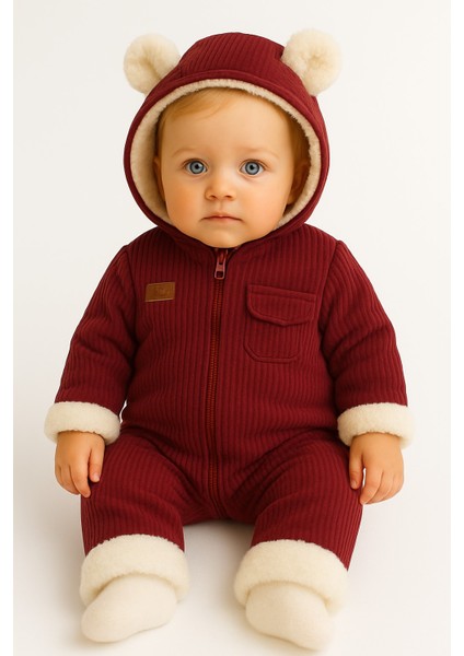Peluşlu Kadife Bebek Tulum – 6-24 Ay