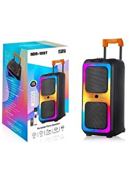 Taşınabilir Büyük Boy Rgb Bluetooth Mikrofonlu Parti Hoparlör NDR-1097 fırsatları