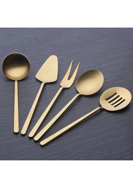 5 Parça Titanyum Mat Gold Siyah Sos Servis Takımı (Küçük Boydur)