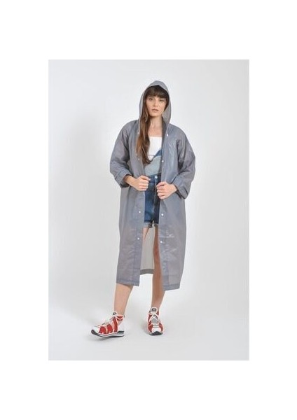 Kadın Erkek Yağmurluk Kapüşonlu Çıtçıtlı Eva Gri Yağmurluk fiyatları