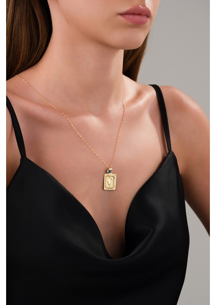 14 Ayar Altın Vintage Ç Harfli Kolye