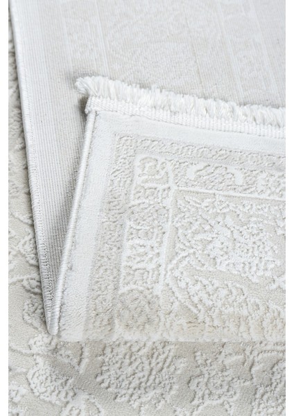 Klasik Medalyon Tasarımlı Pamuk Tabanlı Salon - Oturma Odası Krem Renk Halı fiyatları