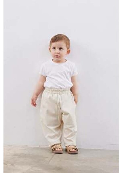 Çift Iğne Çocuk Pantolon Krem indirimleri