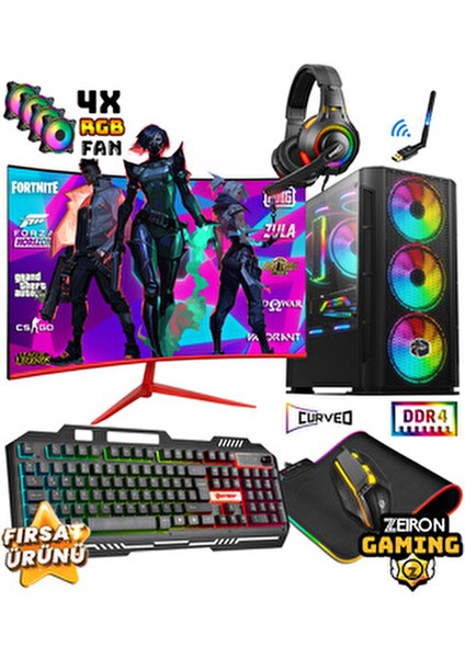 RCX50 | Windows 11 Pro Ryzen 5 3600 16GB 512GB SSD RX580 8gb 23.8" Oyuncu Masaüstü Bilgisayar