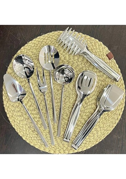 Osiris Silver Model (8 Parça) 5 Li Sos 3 Lü Maşa Seti (Ürün 4 mm Kalınlık) Çelik 18/10