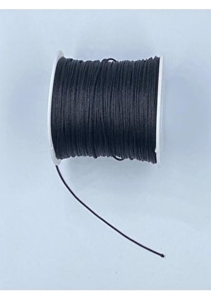 1,0 mm Kopmaya Dayanıklı Paraşüt Ipi 100 Metre Siyah Bileklik, Tesbih Ipi